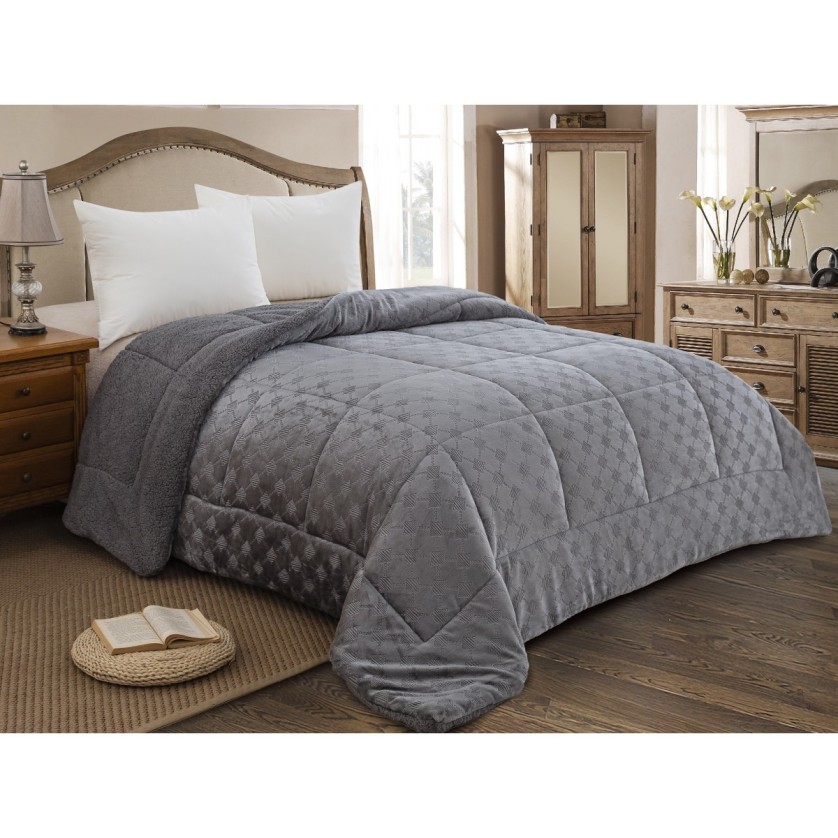 ΚΟΥΒΕΡΤΟΠΑΠΛΩΜΑ ΗΜΙΔΙΠΛΟ 180X240 ADAM HOME (825) GREY
