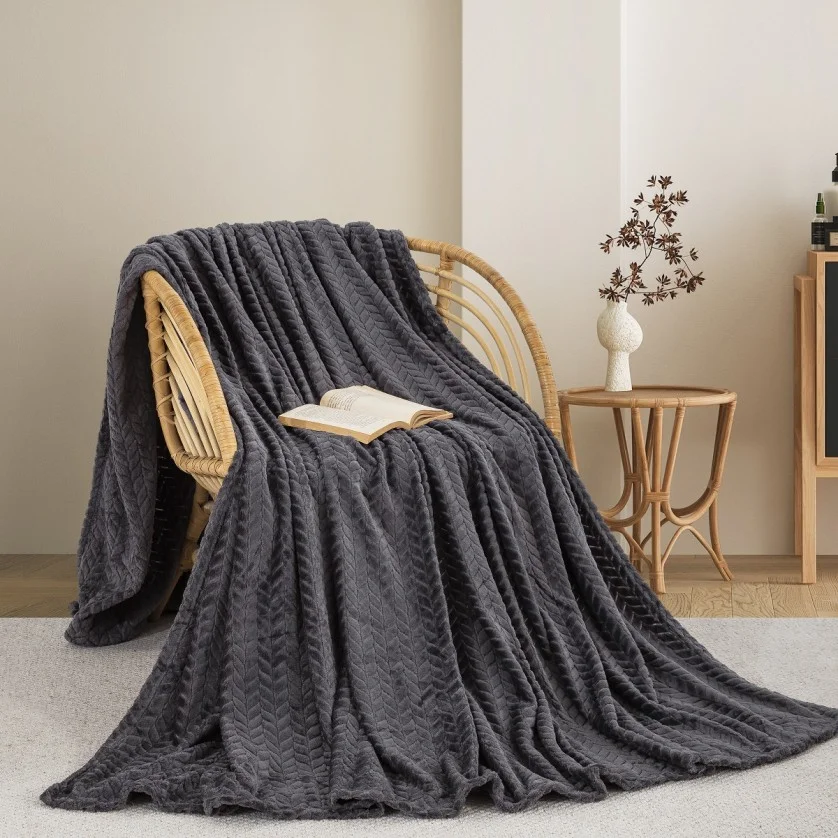 ΚΟΥΒΕΡΤΑ  FLEECE ΥΠΕΡΔΙΠΛΟ 220X240 ADAM HOME (550)  DARK GREY(70)