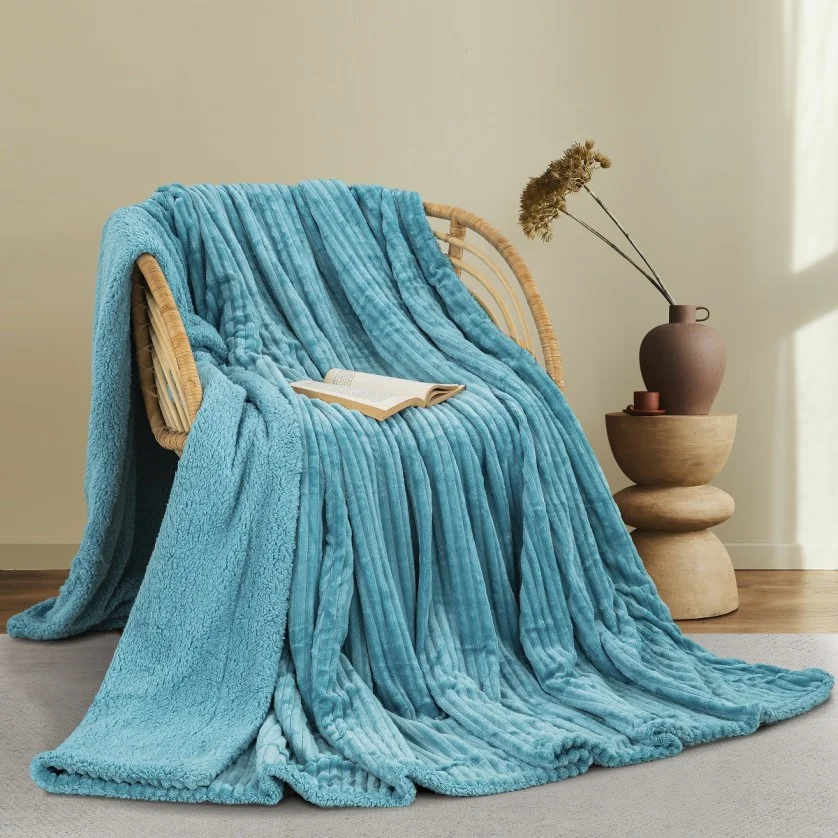 ΚΟΥΒΕΡΤΑ FLEECE/SHERPA 220X240 ADAM HOME (400) AQUA(25) ΚΟΥΒΕΡΤΑ FLEECE/SHERPA 220X240 ADAM HOME (400) AQUA(25)