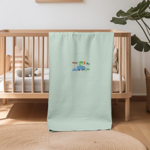 img-ΚΟΥΒΕΡΤΑ ΠΙΚΕ ΑΓΚΑΛΙΑΣ 80X110 ADAM HOME  DINOSAUROS GREEN