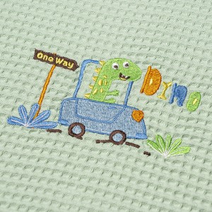 img-ΚΟΥΒΕΡΤΑ ΠΙΚΕ ΑΓΚΑΛΙΑΣ 80X110 ADAM HOME  DINOSAUROS GREEN