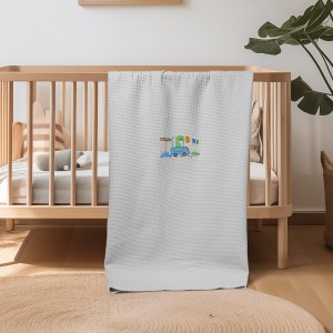 img-ΚΟΥΒΕΡΤΑ ΠΙΚΕ ΑΓΚΑΛΙΑΣ 80X110 ADAM HOME  DINOSAUROS GREY