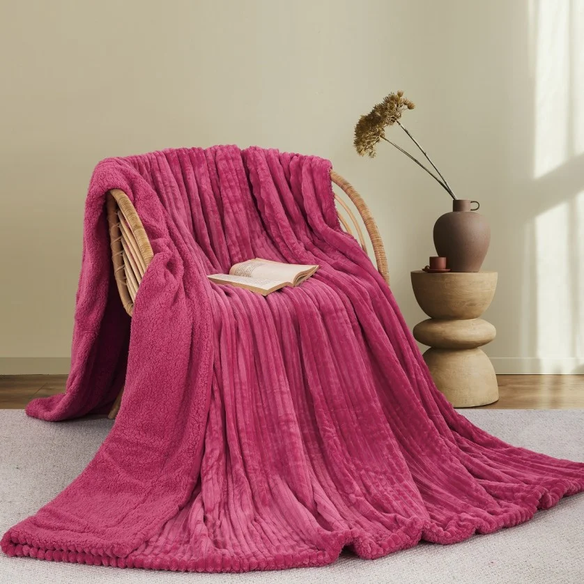 ΚΟΥΒΕΡΤΑ FLEECE/SHERPA 220X240 ADAM HOME (400) FUCSHIA(21) ΚΟΥΒΕΡΤΑ FLEECE/SHERPA 220X240 ADAM HOME (400) FUCSHIA(21)
