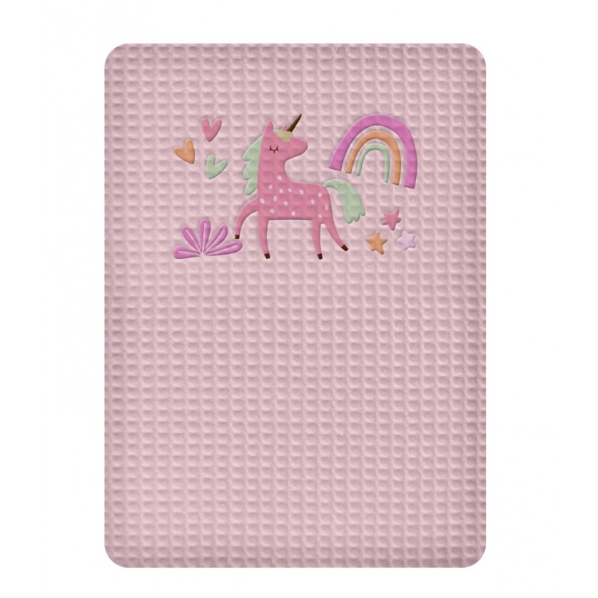 ΚΟΥΒΕΡΤΑ ΠΙΚΕ ΑΓΚΑΛΙΑΣ 80X110 ADAM HOME UNICORN OPAL ROSE