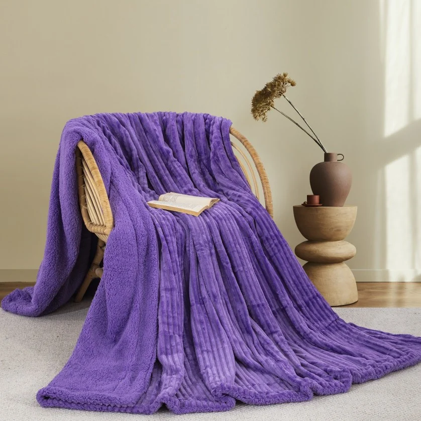 ΚΟΥΒΕΡΤΑ FLEECE/SHERPA 220X240 ADAM HOME (400) PURPLE(73) ΚΟΥΒΕΡΤΑ FLEECE/SHERPA 220X240 ADAM HOME (400) PURPLE(73)