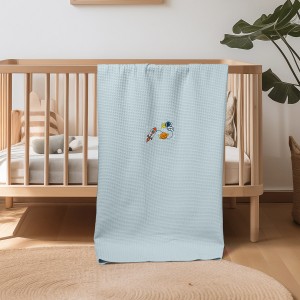 img-ΚΟΥΒΕΡΤΑ ΠΙΚΕ ΑΓΚΑΛΙΑΣ 80X110 ADAM HOME  SPACE BLUE