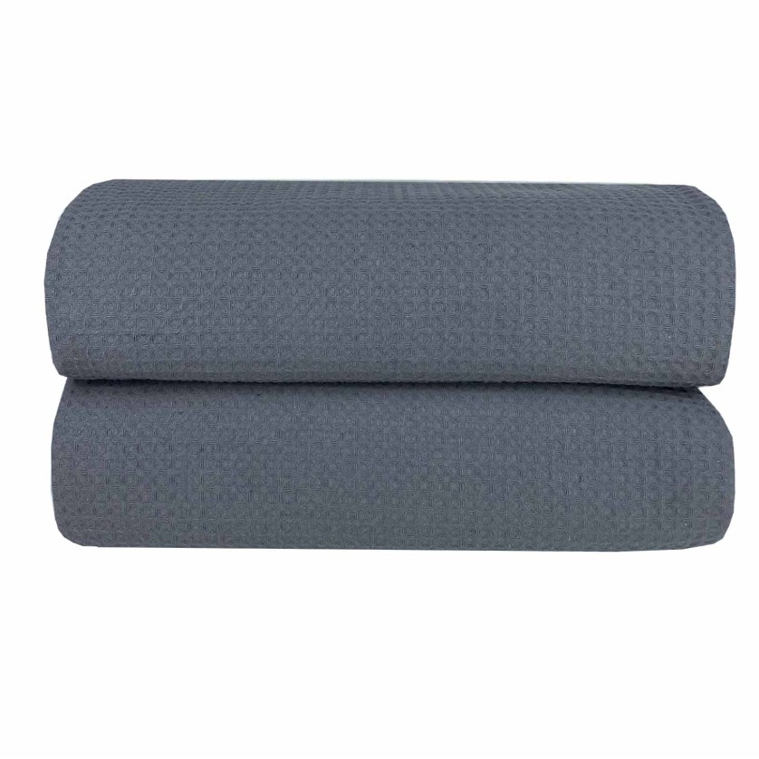 Κουβέρτα Πικέ Μονή Waffle 165χ245 Dark Grey