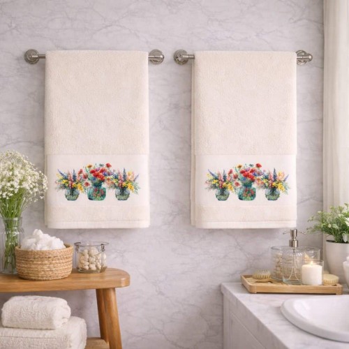 img-Πετσέτες Σετ 2 τεμ. Προσώπου Blossom Ecru