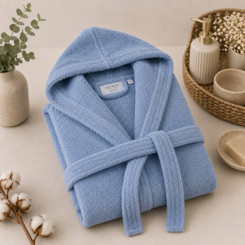 img-Μπουρνούζι Με Κουκούλα Blue - Large