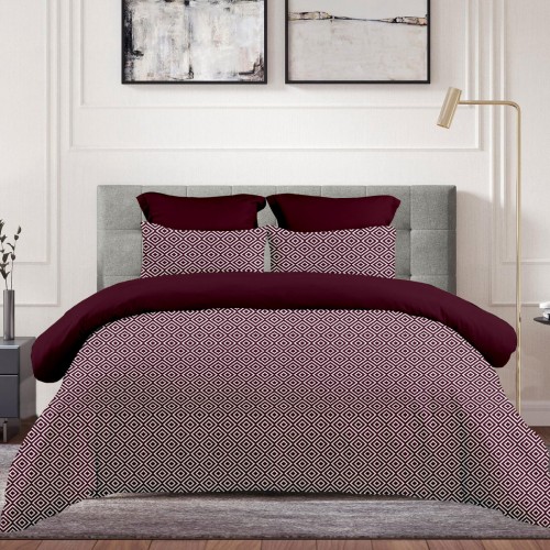 img-Σεντόνι Με Λάστιχο (160x200+30) Boho Red Wine