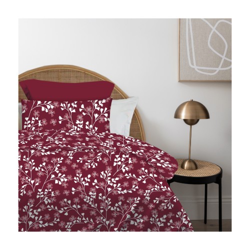img-Σετ Σεντόνια 2Χ(1.75Χ2,60) + 1Χ(52Χ72) Daisy Red Wine