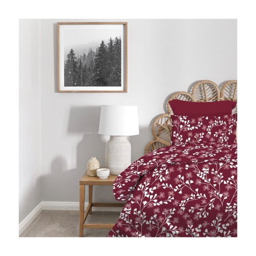 img-Σετ Σεντόνια 2Χ(1.75Χ2,60) + 1Χ(52Χ72) Daisy Red Wine
