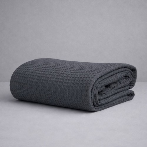 img-Κουβέρτα Πικέ Μονή Waffle 165χ245 Dark Grey