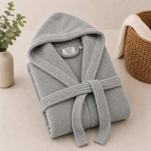 img-Μπουρνούζι Με Κουκούλα Grey - Large