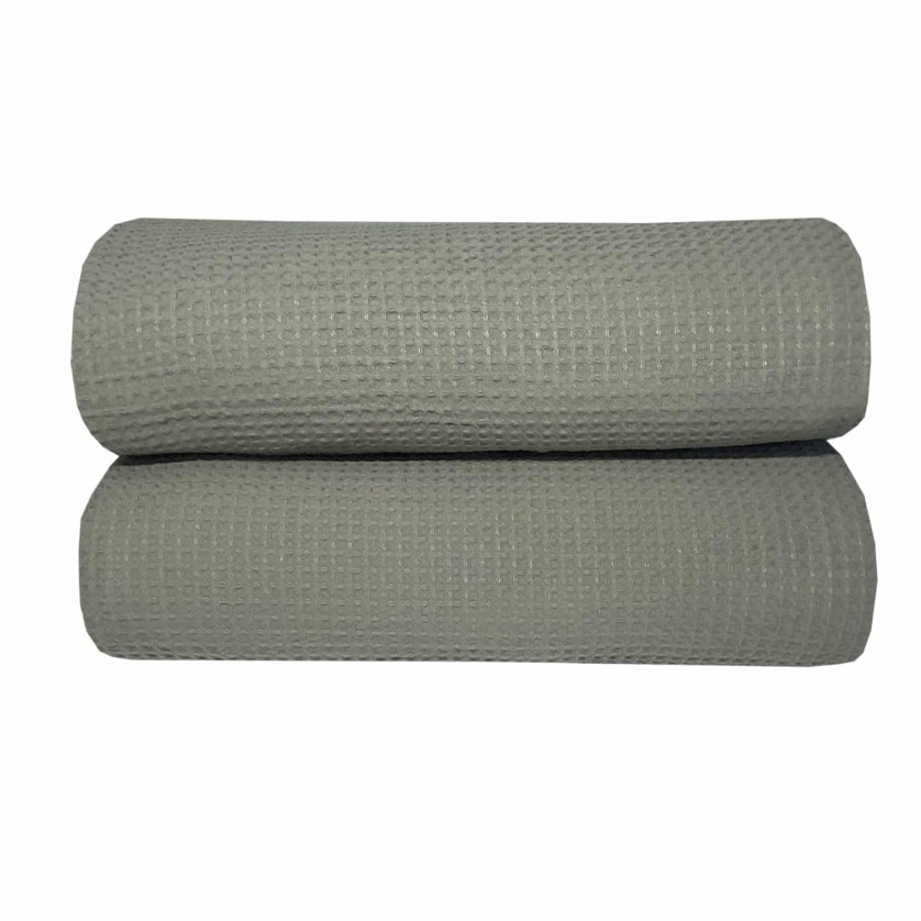 Κουβέρτα Πικέ Μονή Waffle 165χ245 Dark Grey