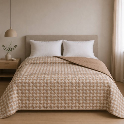 img-Κουβερλι Υπέρδιπλα 220x240 Pied De Poule Beige