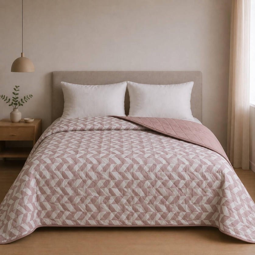 Κουβερλι Υπέρδιπλα 220x240 Pied De Poule Beige