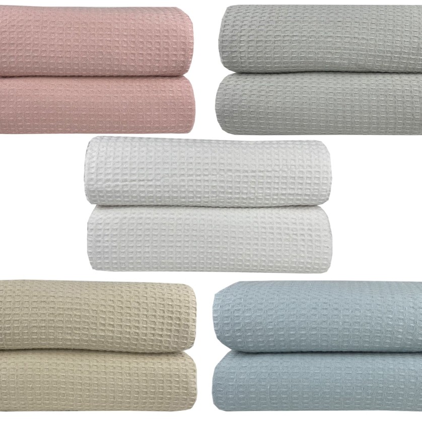 Κουβέρτα Πικέ Υπέρδιπλη Waffle Ξενοδοχείου 230X245 White