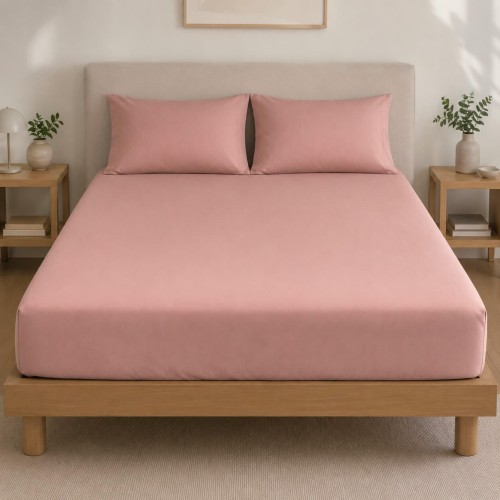 img-Σεντόνι Με Λάστιχο Πεννιέ Dusty Rose (1.00x2.00+0.40)