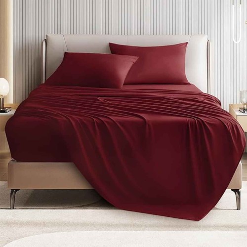 img-Σεντόνι Με Λάστιχο (160x200+40) Red Wine
