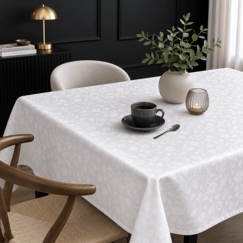 img-Τραπεζομάντηλο Σετ 13τεμ (140Χ280+12Πετσέτες) White