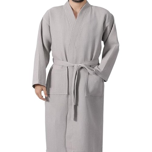 img-Μπουρνούζι Πικέ Ξενοδοχείου Light Grey - Large