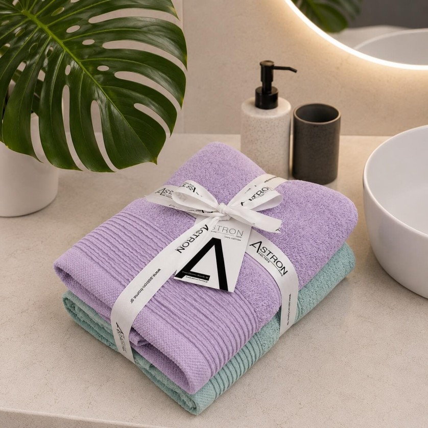 Πετσέτες Προσώπου Σετ 2 Τεμαχίων Mint Light Lilac Πετσέτες Προσώπου Σετ 2 Τεμαχίων Mint Light Lilac