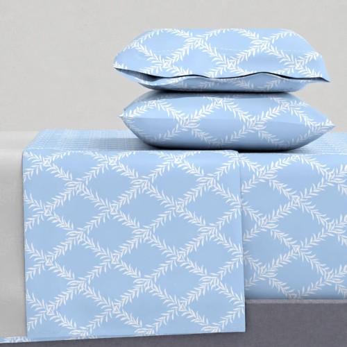img-Σεντόνια King Size (ΣΕΤ) 2Χ(2,60Χ2,80)+2Χ(52Χ72) Lucia Blue