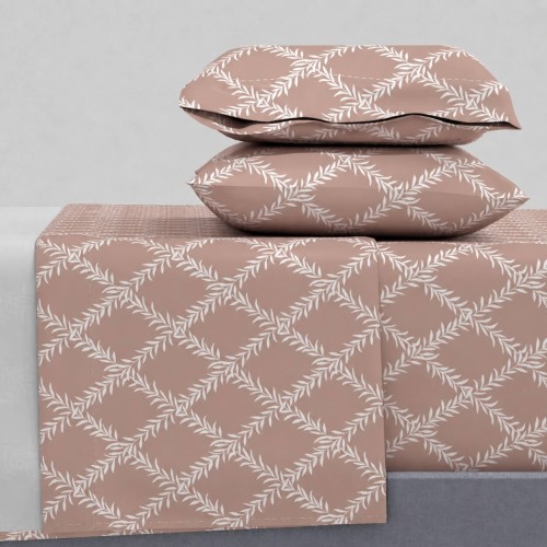 img-Σεντόνια King Size (ΣΕΤ) 2Χ(2,60Χ2,80)+2Χ(52Χ72) Lucia Chocolat