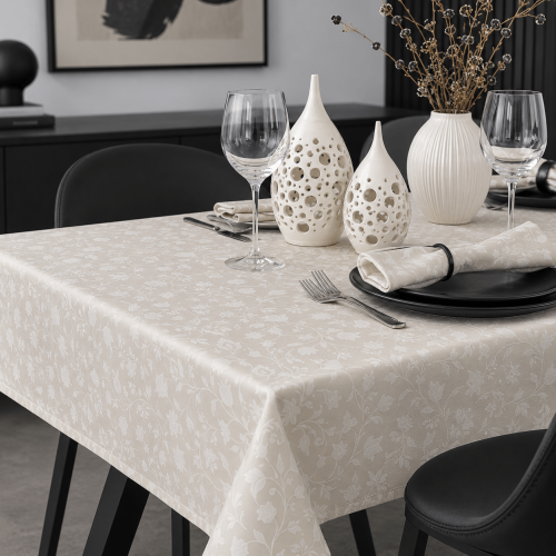 img-Τραπεζομάντηλο Σετ 13τεμ (140Χ280+12Πετσέτες) Beige