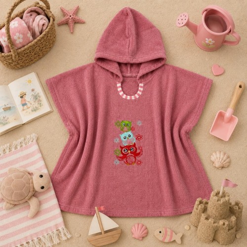 img-Παιδικό Πόντσο 2-4 Ετών family owls 55X110