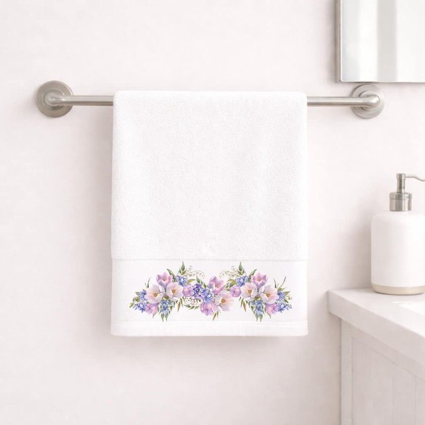 Πετσέτα Προσώπου 50×90 Violet White Πετσέτα Προσώπου 50×90 Violet White