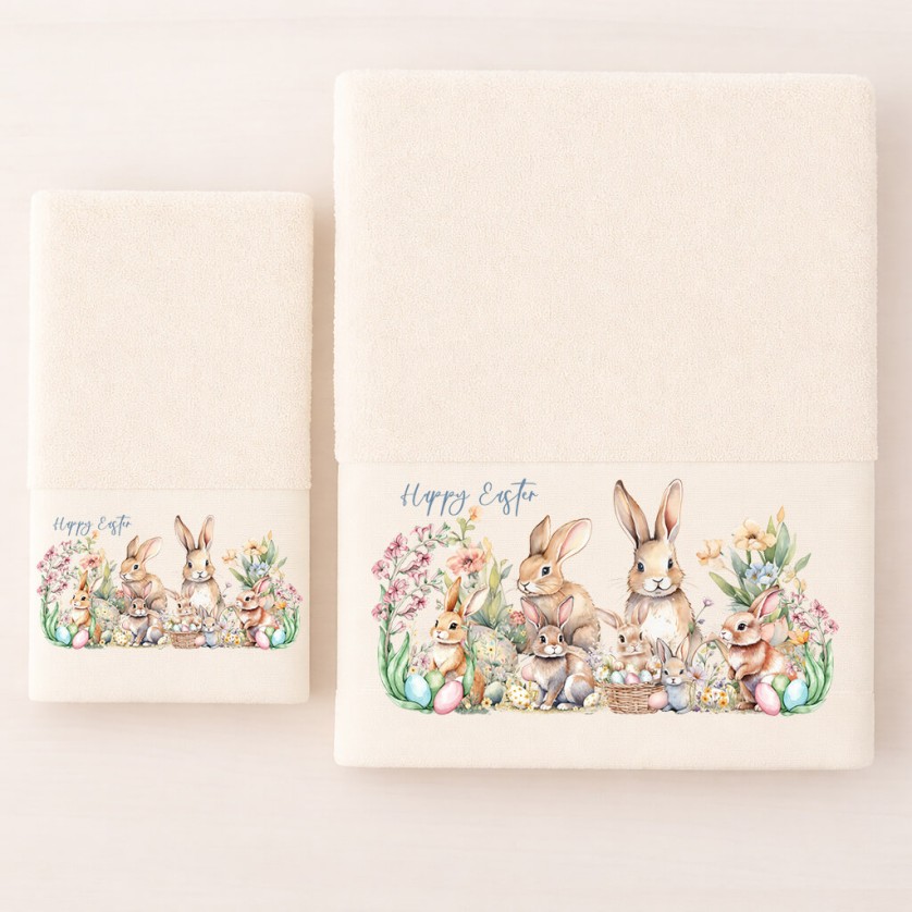 Πασχαλινές Πετσέτες Σετ 2 τεμ. Rabbit Family Πασχαλινές Πετσέτες Σετ 2 τεμ. Rabbit Family