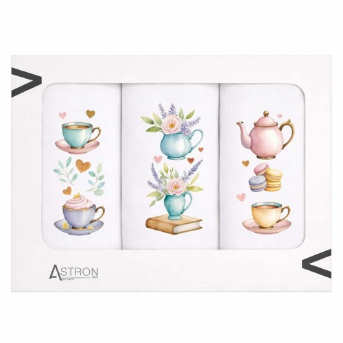 img-Ποτηρόπανα Κουζίνας Tea & Read Σετ 3τμχ