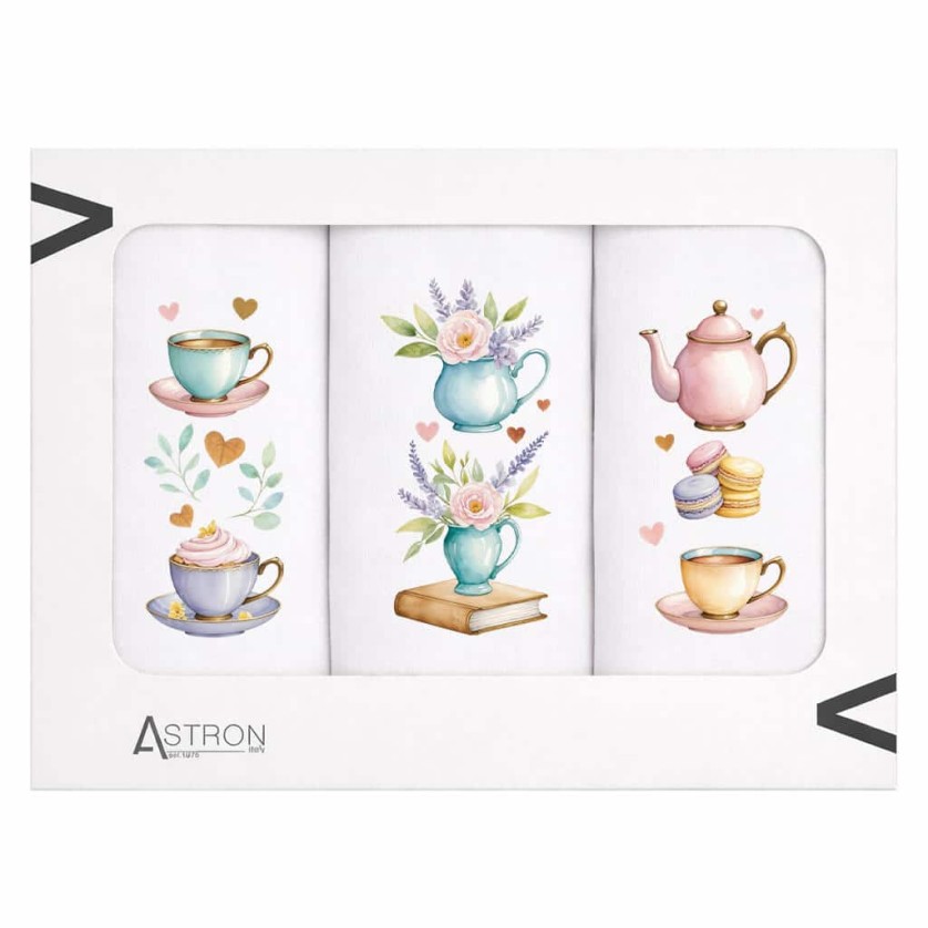 Ποτηρόπανα Κουζίνας Tea & Read Σετ 3τμχ
