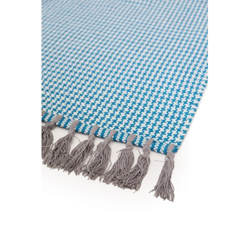 img-Χαλί Urban Cotton Kilim Houndstooth Caribbean Sea Royal Carpet - 130 x 190 cm