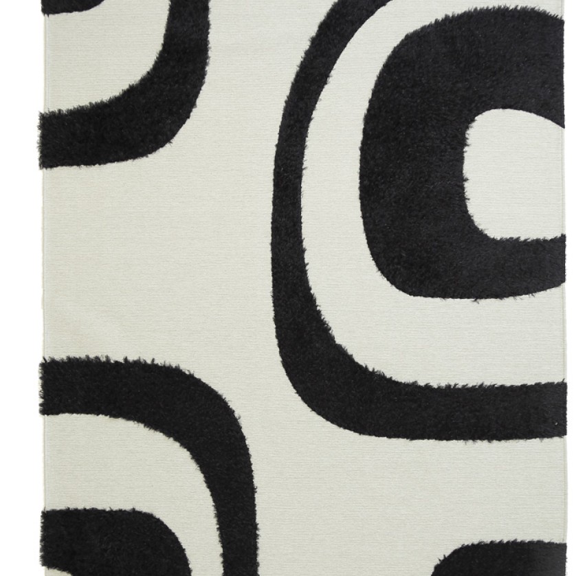 Χαλί Toscana Shaggy SHIRA BLACK WHITE Royal Carpet - 160 x 230 cm