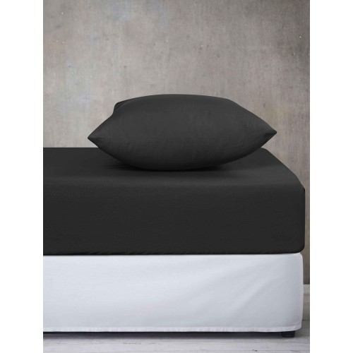 img-Σεντόνι ANTHRACITE MONOCHROME Σεντόνι μονό με λάστιχο: 100 x 200+30 εκ.