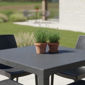 img-Τραπέζι Rattan BREEZE ANTHRACITE Τραπέζι: 90 x 90 εκ.