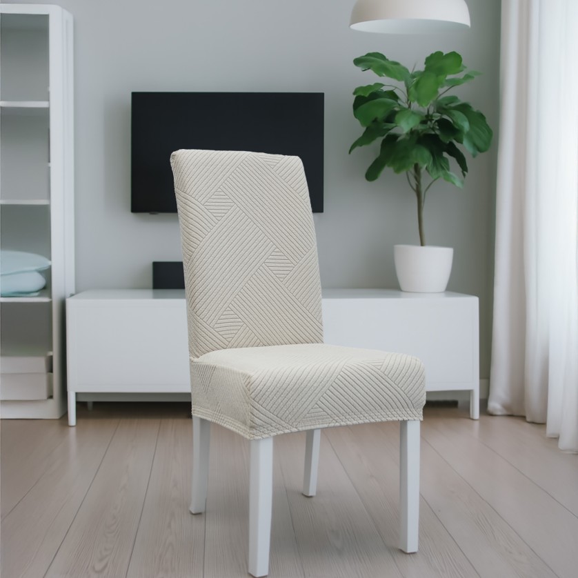 Ελαστικά καλύμματα τραπεζαρίας EARTHLINE BEIGE Σετ ελαστικά καλύμματα τραπεζαρίας έξι τεμαχίων