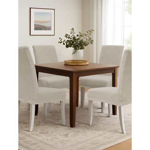 img-Ελαστικά καλύμματα τραπεζαρίας EARTHLINE BEIGE Σετ ελαστικά καλύμματα τραπεζαρίας έξι τεμαχίων