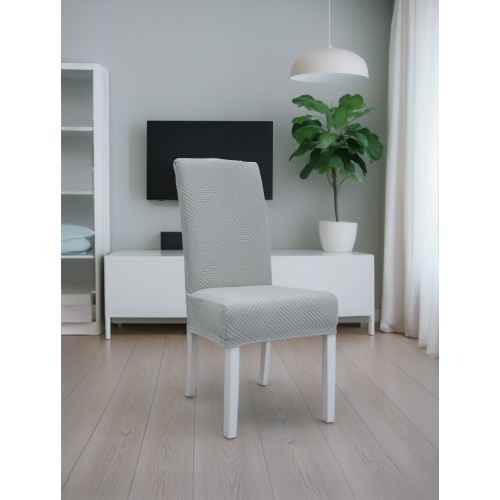 img-Ελαστικά καλύμματα τραπεζαρίας EARTHLINE GREY Σετ ελαστικά καλύμματα τραπεζαρίας έξι τεμαχίων
