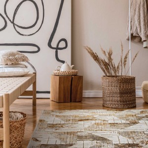 img-Χαλί FEATHERS BEIGE GOLD 165 x 230 εκ.