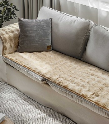 img-Μεμονωμένο γούνινo κάλύμμα FLAURA BEIGE Μεμονωμένο γούνινο κάλυμμα για μπράτσο καναπέ 70 x 75 εκ.