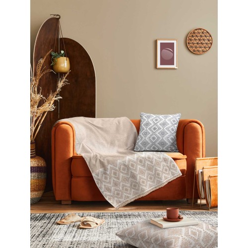 img-Διακοσμητικό Μαξιλάρι FOLK BEIGE Διακοσμητική μαξιλαροθήκη: 45 x 45 εκ.