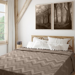 img-Κουβέρτα Πικέ Ζακάρ GOLWE BROWN Κουβέρτα Πικέ Ζακάρ: 220 x 240 εκ.