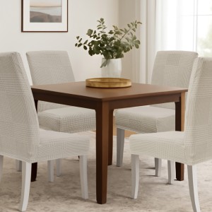 img-Ελαστικά καλύμματα τραπεζαρίας LINEPLAY BEIGE Σετ ελαστικά καλύμματα τραπεζαρίας έξι τεμαχίων