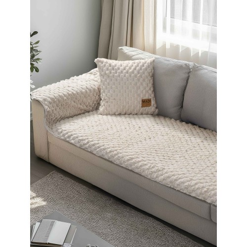 img-Μεμονωμένο γούνινo κάλύμμα MAISONY BEIGE Μεμονωμένο γούνινο κάλυμμα για καναπέ γωνία  300 x 90 εκ.