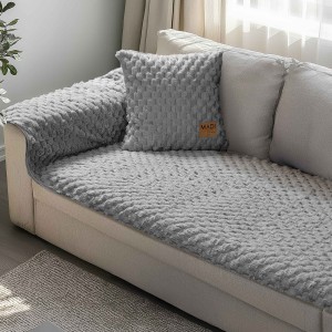 img-Μεμονωμένο γούνινo κάλύμμα MAISONY GREY Μεμονωμένο γούνινο κάλυμμα για καναπέ γωνία  250 x 90 εκ.