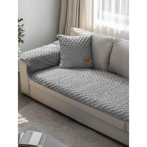 img-Μεμονωμένο γούνινo κάλύμμα MAISONY GREY Μεμονωμένο γούνινο κάλυμμα για καναπέ γωνία  250 x 90 εκ.